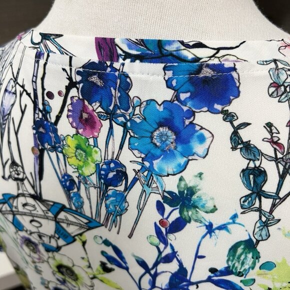 Roberto Cavalli Robot Astro Floral Garden Print Top Size 42 US M Medium Shirt - Picture 7 of 7